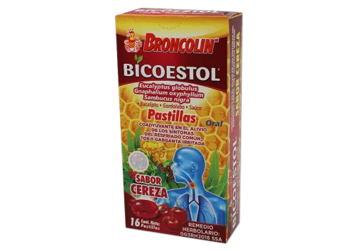 Broncolin Bicoestol Pastillas Sabor Cereza 16 Pastillas