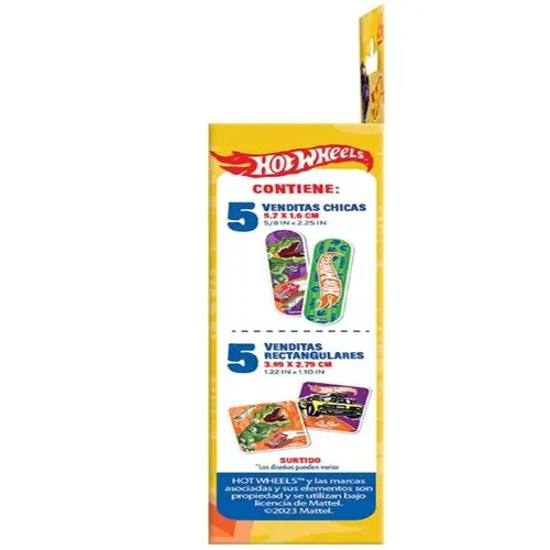 Venditas Adhesivas Hot Wheels Caja Con 10 Pz