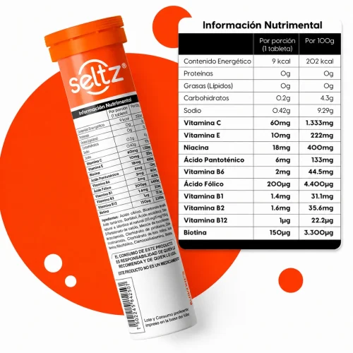 Seltz Multivitaminas + Vitamina C con 90 g de Tabletas Efervescentes