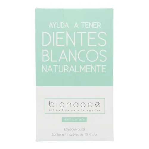 Comprar Blancoco Enjuague Bucal Blanqueador De Dientes Natural Con Aceite De Coco Y Menta 14 Sobre Caja