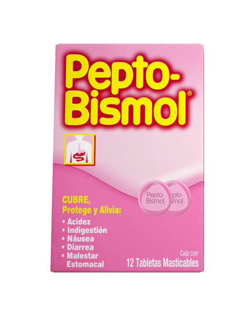 Pepto Bismol 262.4 Mg Con 12 Tabletas