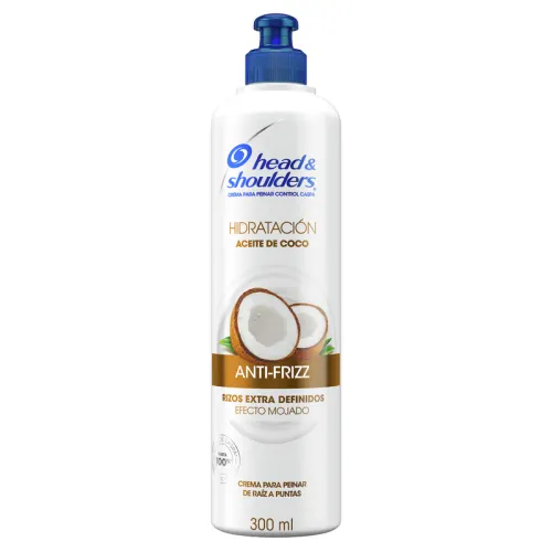 Head & Shoulders Hidratación Anti-Frizz Aceite De Coco Crema Para Peinar 300 Ml