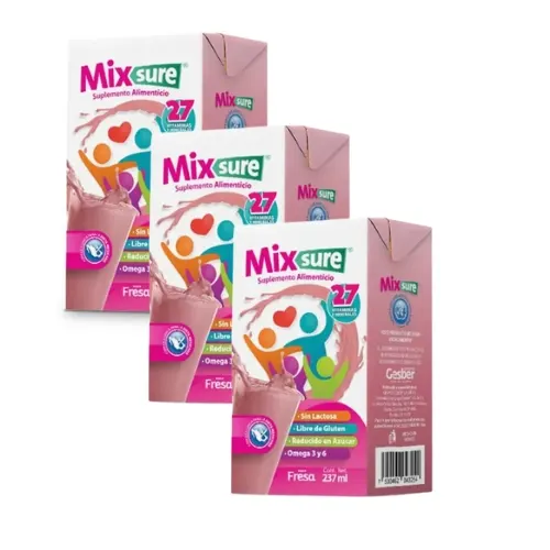 Comprar Mixsure Suplemento Alimenticio Sabor Fresa Con 237 Ml Pack 3×2