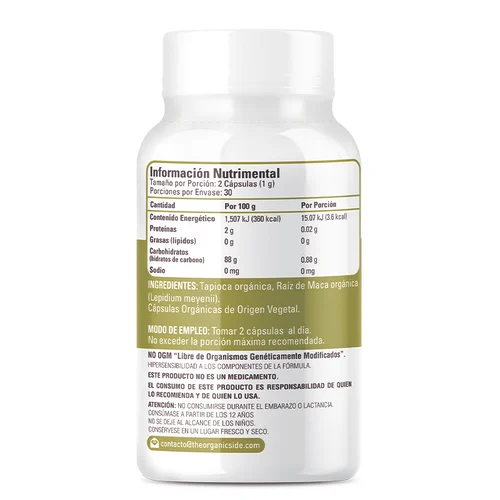 Organic Side Maca con 60 Cápsulas