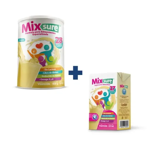 Comprar Mixsure Suplemento Sabor Vainilla Polvo 400 G + Mixsure Suplemento Alimenticio Sabor Vainilla 237 Ml