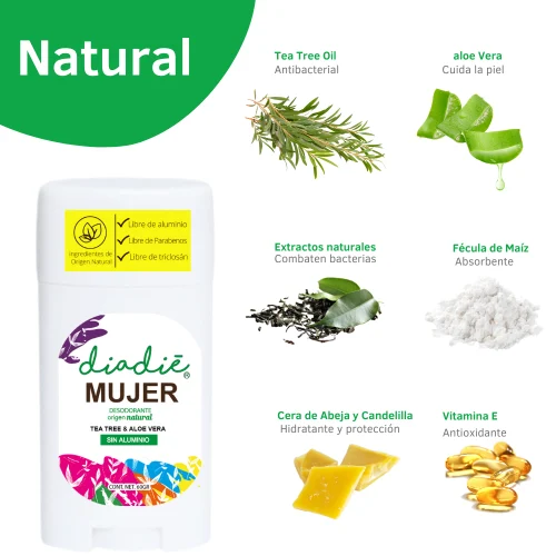 Diadié Desodorante Natural Para Mujer Con 60 G