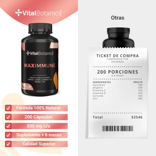 Comprar Vitalbotanics Suplementos Para Tu Sistema Inmune Con 200 Cápsulas