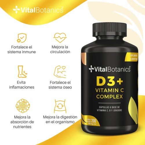 Comprar Vitalbotanics Multivitaminico De Vitamina D3 + Vitamina C Con 200 Cápsulas