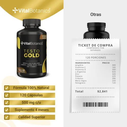 Comprar Vitalbotanics Testo Gold Con 120 Cápsulas