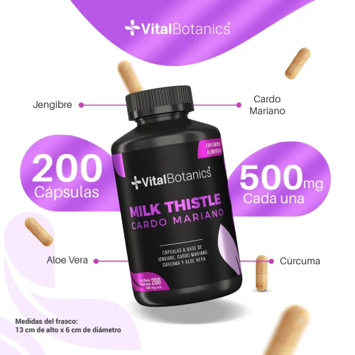 Comprar Vitalbotanics Milk Thistle Cardo Mariano Con 200 Cápsulas