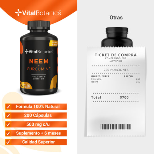 Comprar Vitalbotanics Neem Curcumine Con 200 Cápsulas