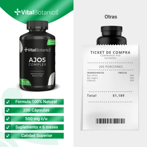 Comprar Vitalbotanics Ajos Complex Con 200 Cápsulas