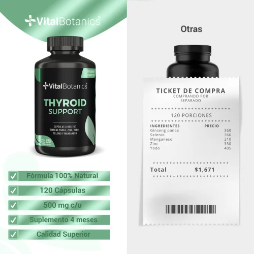 Comprar Vitalbotanics Thyroid Support Con 120 Cápsulas