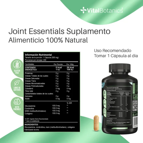 Comprar Vitalbotanics Joint Essentials Suplemento Alimenticio Con 200 Cápsulas