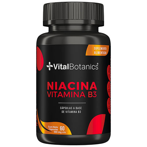 Comprar Vitalbotanics Niacina Vitamina B3 500 Mg Con 60 Cápsulas