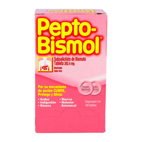 Pepto Bismol 262 Mg Con 100 Tabletas Sabor Anis