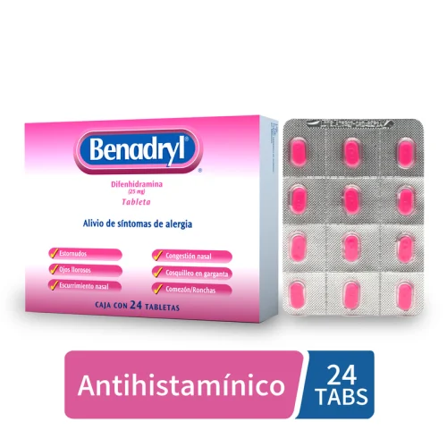 Comprar Benadryl 25 Mg Con 24 Tabletas