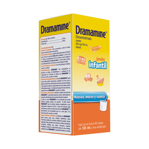 Comprar Dramamine 250 Mg Jarabe Infantil 120 Ml