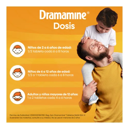 Comprar Dramamine 50 Mg Con 24 Tabletas