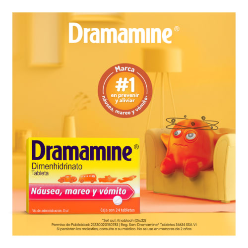 Comprar Dramamine 50 Mg Con 24 Tabletas