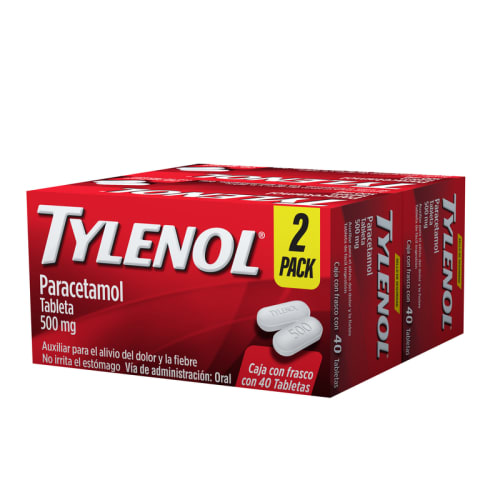 Tylenol 500 Mg Con 40 Tabletas Pack 2