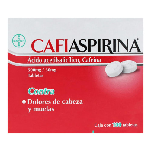 Comprar Cafiaspirina 500/30 Mg Con 100 Tabletas