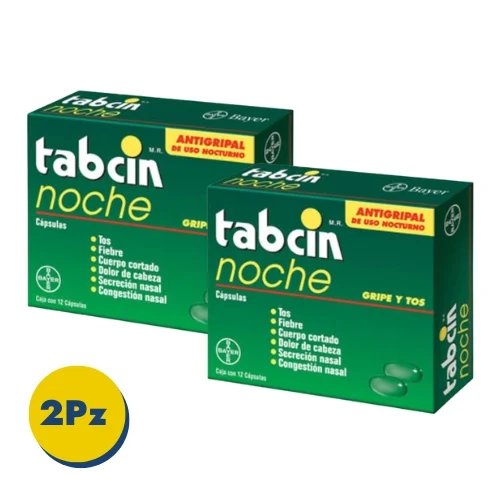 Comprar Tabcin Noche 250/10/6.25/5 Mg Con 12 Cápsulas Pack 2