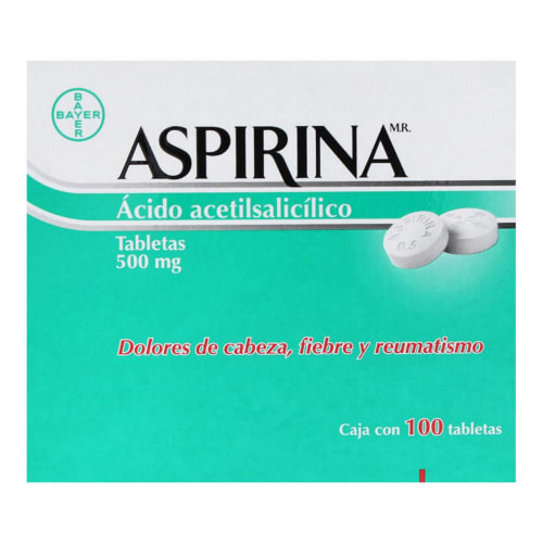 Comprar Aspirina 500 Mg Con 100 Tabletas