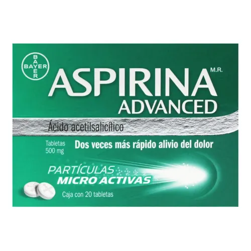 Comprar Aspirina Advanced 500 Mg Con 20 Tabletas