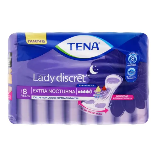 comprar Tena Lady Discret Nocturna Toallas Para Goteos Abundantes 8 Piezas Bolsa