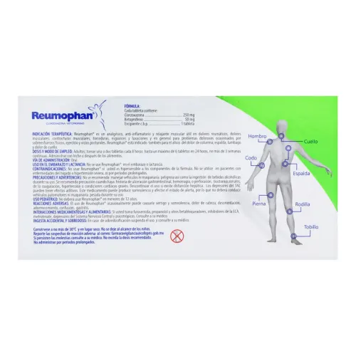 Reumophan 250/50 Mg Con 40 Tabletas