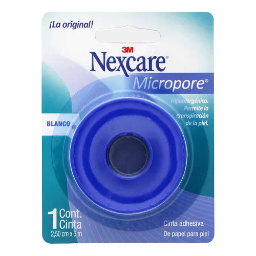 Nexcare Cinta Micropore Original Color Blanco 2.5 Cm x 5 M