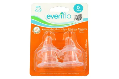 Comprar Evenflo Mamila Anatómica De Silicón 0 A 3 Meses Con 4 Piezas