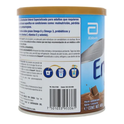 Comprar Ensure Suplemente Alimenticio Sabor Chocolate Polvo Con 400 G