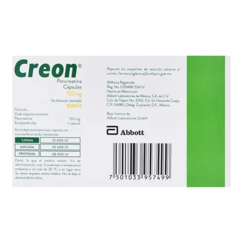 Creon 150 Mg Con 20 Cápsulas