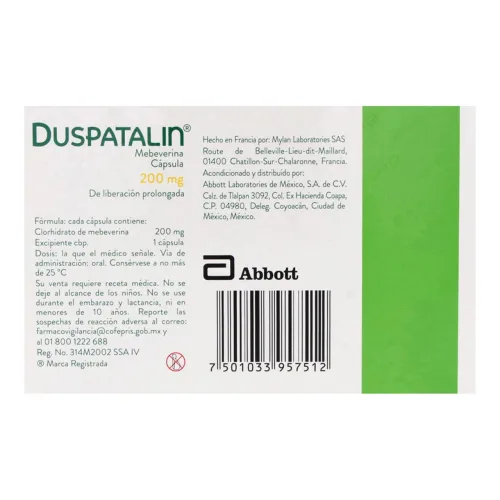 Comprar Duspatalin 200 Mg Con 14 Cápsulas