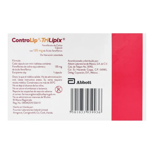 Comprar Controlip Trilipix 135 Mg Con 30 Cápsulas