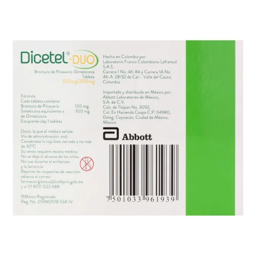 Comprar Dicetel-Duo 100/300 Mg Con 24 Tabletas