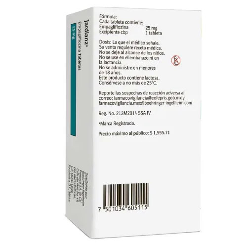 Jardianz 25 Mg Con 30 Tabletas