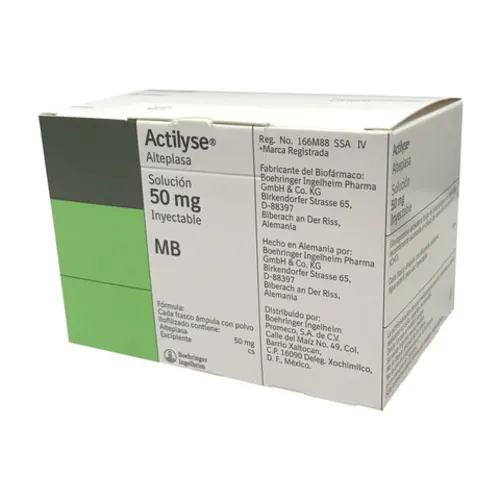 comprar Actilyse 50 Mg  2 Ámpulas Con 50 Ml Solución Inyectable