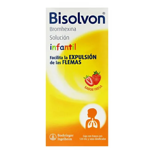 Bisolvon 80 Mg Solución Infantil Sabor Fresa Con 120 Ml