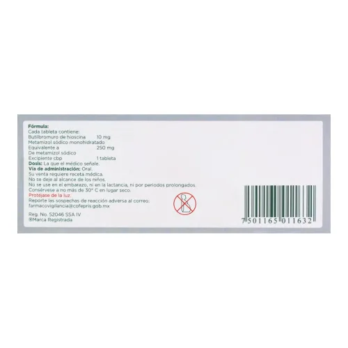 Buscapina compositum 10mg/250mg 20 tabletas