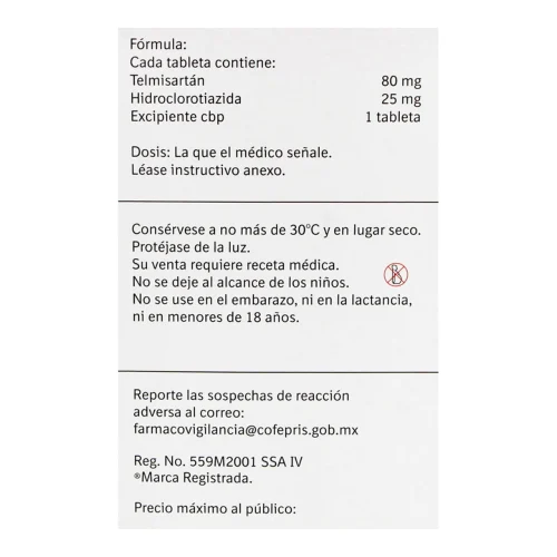 Micardis Plus 80/25 Mg Con 14 Tabletas