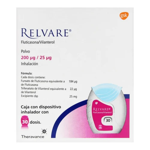 Comprar Relvare 200/25 Mcg Polvo Para Inhalación Con 30 Dosis