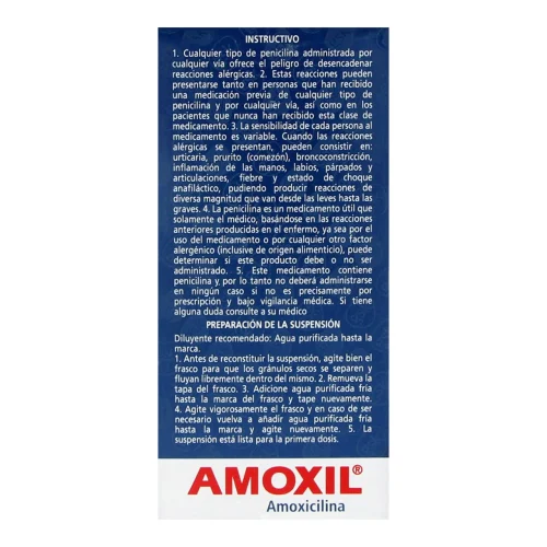 Comprar Amoxil 500 Mg Con 75 Ml De Suspensión Pediátrica