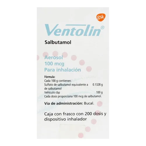 Comprar Ventolin 100 Mcg 200 Dosis Con Dispositivo Inhalador
