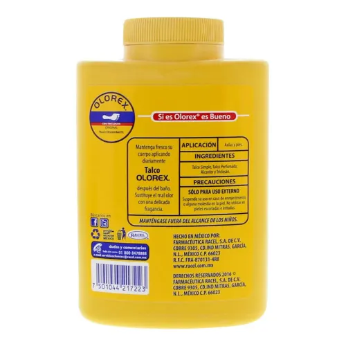 Olorex Original Con Triclosán Talco Desodorante Con 200 G