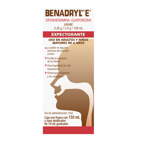 Benadryl E 0.28/2 G Jarabe Con 150 Ml