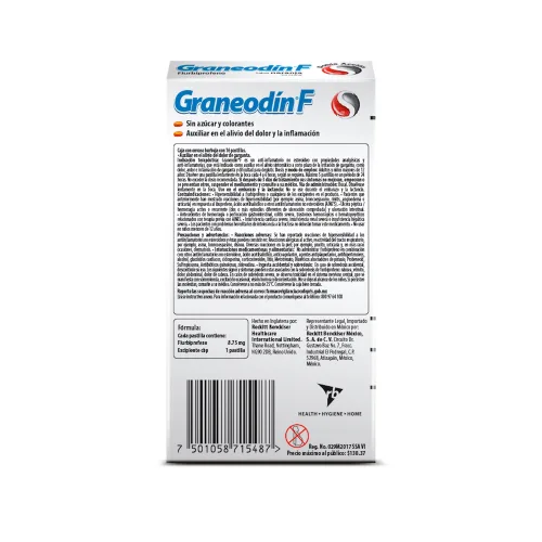 Graneodin F 8.75 Mg Sabor Naranja Con 16 Pastillas