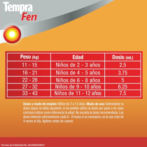 Comprar Tempra Fen 200 Mg Con 100 Ml Suspensión